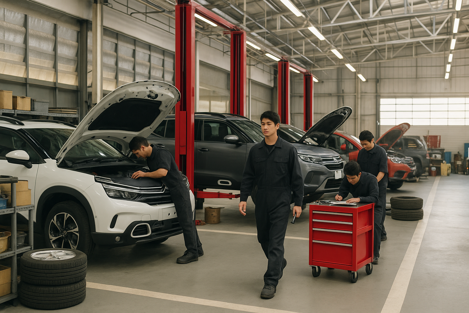 シトロエンディーラーのメンテナンス工場